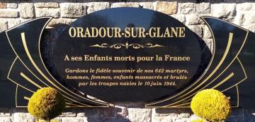 Plaque comémorative Oradour sur Glane