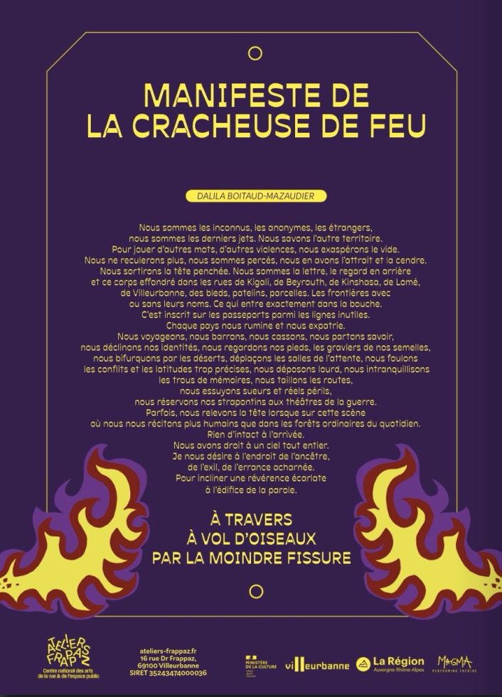 Manifeste de la cracheuse de feu par Dalila Boitaud-Mazaudier dans Les cracheurs de feu N°04